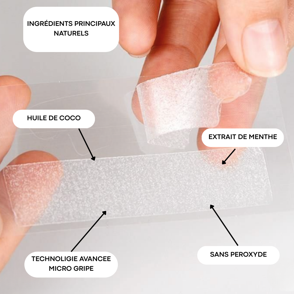 UNIKASMILE  BANDES BLANCHISSANTES SANS PEROXYDE, éclat instantané - des dents blanches en un instant